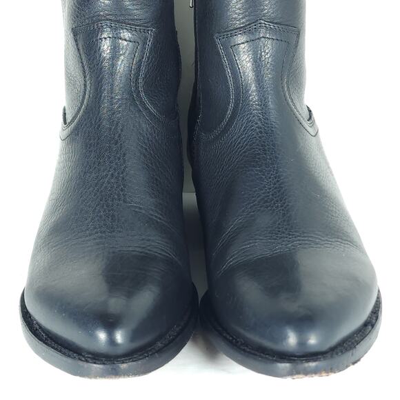 Frye Women's Ray Seam US8B Black Leather InSide Zip Ankle Booties Boots - Picture 4 of 16